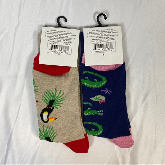 LeGale Men’s Socks fits size 8-12 Gators & Toucans - Picture 5 of 7